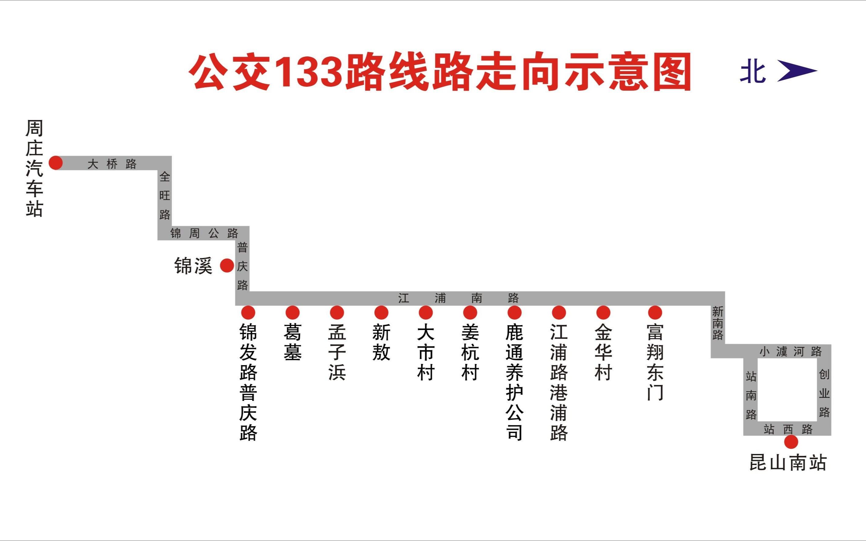 周庄133路公交时间表更新